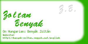 zoltan benyak business card